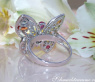 Beautiful Butterfly Ring with Multicolor Sapphires & Diamonds