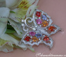 Stunning Diamond Butterfly Pendant with Multicolor Sapphires