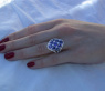 Stately Ceylon Sapphire Ring with Diamonds