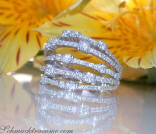 Multi Row Diamond Ring