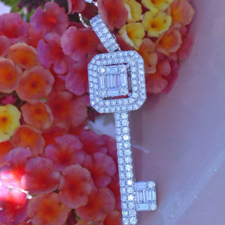 Magnificent Diamond Key Pendant