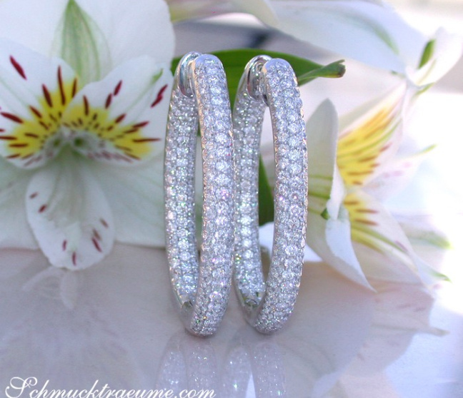 Oval Diamond Pavé Hoops Oval Diamond Pavé Hoops