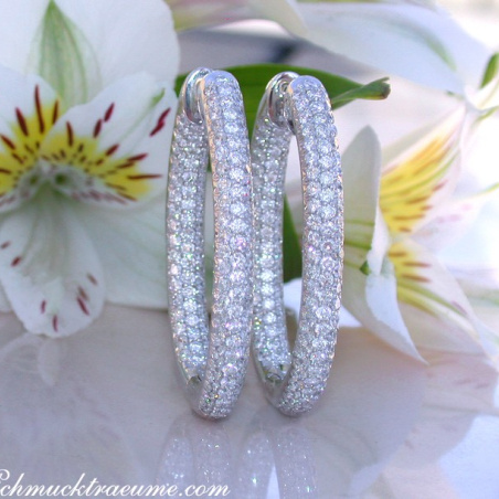 Oval Diamond Pavé Hoops
