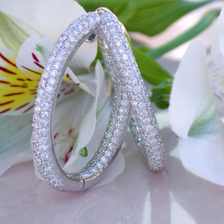 Oval Diamond Pavé Hoops