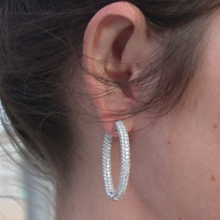 Oval Diamond Pavé Hoops