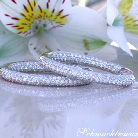 Oval Diamond Pavé Hoops