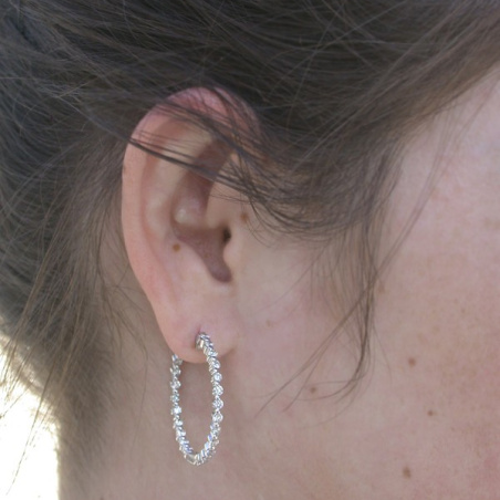 Pretty Diamond Hoop Earrings (Ø 31 mm)