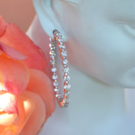 Pretty Diamond Hoop Earrings (Ø 31 mm)
