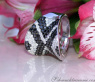 Stately Black & White Diamond Ring (Zig-Zag Style)