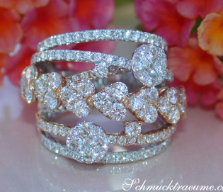 Multirow Diamond Ring (Heart Design)
