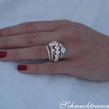 Multirow Diamond Ring (Heart Design)