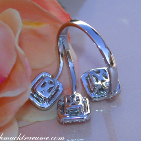 Unusual Diamond Ring with Baguette Diamonds