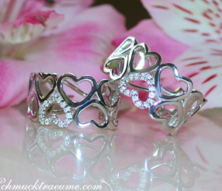 Feminine Diamond Heart Huggie Earrings