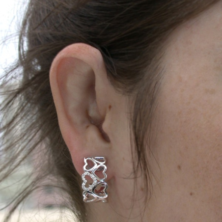 Feminine Diamond Heart Huggie Earrings