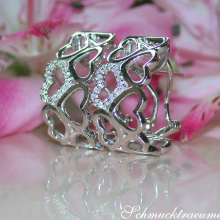 Feminine Diamond Heart Huggie Earrings