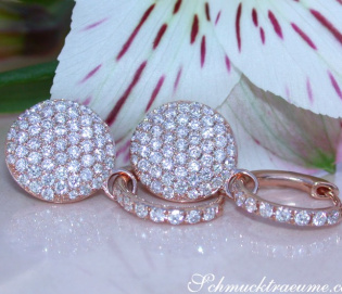 Pretty Diamond Earrings in Rose gold 14k