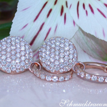 Pretty Diamond Earrings in Rose gold 14k