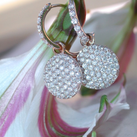 Pretty Diamond Earrings in Rose gold 14k