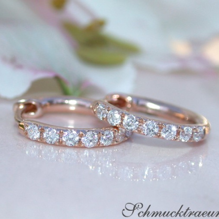 Pretty Diamond Earrings in Rose gold 14k