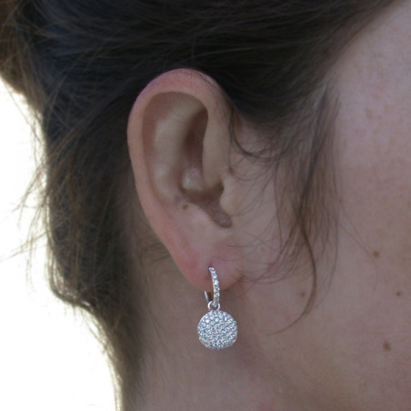 Pretty Diamond Earrings in White gold 14k