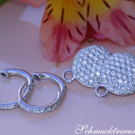 Pretty Diamond Earrings in White gold 14k