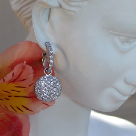 Pretty Diamond Earrings in White gold 14k