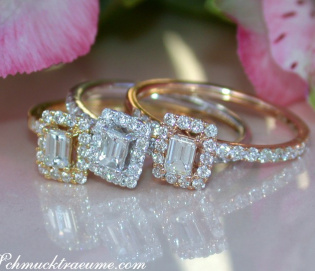 Three enchanting diamond rings (stacking rings)