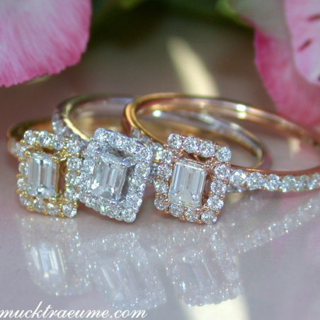 Three enchanting diamond rings (stacking rings)