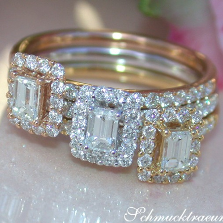 Three enchanting diamond rings (stacking rings)