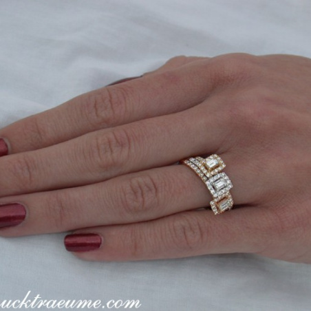 Three enchanting diamond rings (stacking rings)