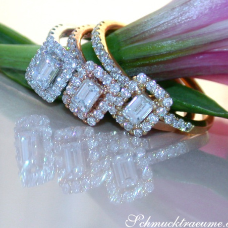 Three enchanting diamond rings (stacking rings)