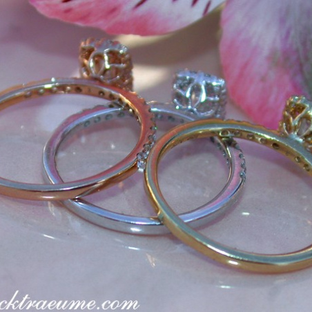 Three enchanting diamond rings (stacking rings)