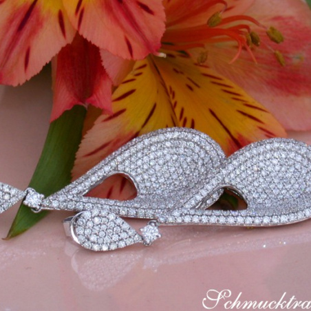 Stately Pear Shape Danling Earrings with Diamonds