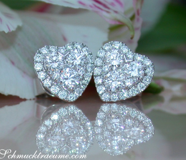 Feminine Diamond Hert Stud Earrings Feminine Diamond Hert Stud Earrings
