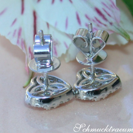 Feminine Diamond Hert Stud Earrings