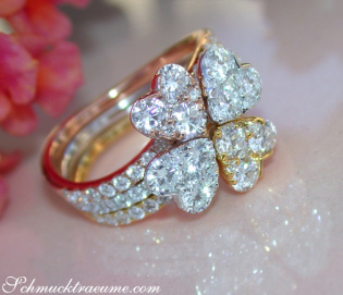 Three Enchanting Diamond Heart Rings (Stackable Rings)