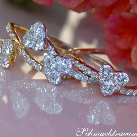 Drei Brillanten Herz Ringe