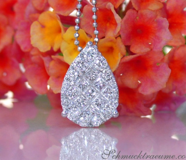 Picture Perfect Diamond Pear Pendant with Princess Diamonds Picture Perfect Diamond Pear Pendant with Princess Diamonds