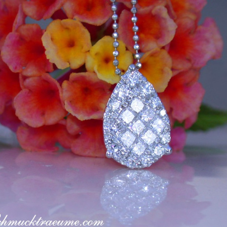 Picture Perfect Diamond Pear Pendant with Princess Diamonds