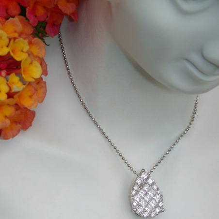 Picture Perfect Diamond Pear Pendant with Princess Diamonds