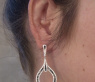 Extra Long Dangling Earrings with Black & White Diamonds