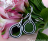 Extra Long Dangling Earrings with Black & White Diamonds