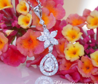 Exquisite Diamond Pear Pendant with Marquise Diamonds
