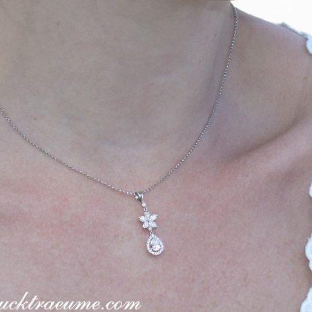 Exquisite Diamond Pear Pendant with Marquise Diamonds