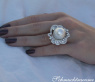 Magnificent AAA Southsea Pearl Ring with Diamonds (Ø 16 mm)