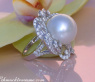 Magnificent AAA Southsea Pearl Ring with Diamonds (Ø 16 mm)