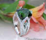 Stately Green Tourmaline Ring with Diamonds