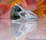 Stately Green Tourmaline Ring with Diamonds