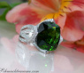 Stately Green Tourmaline Ring with Diamonds