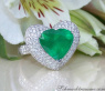 Terrific Emerald Heart Ring with Diamonds
